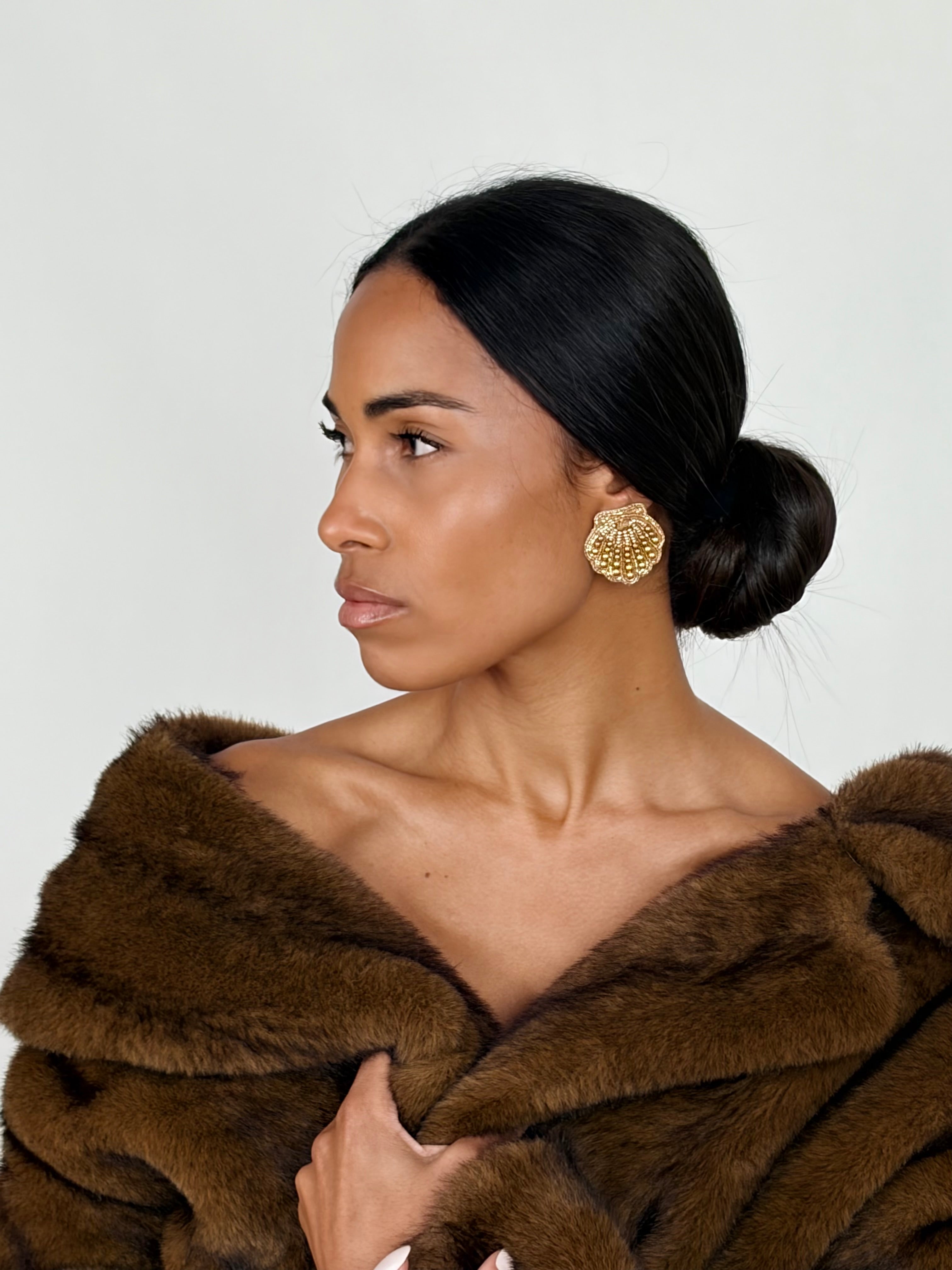 Boucles d'oreilles brodées Perlées Sonia