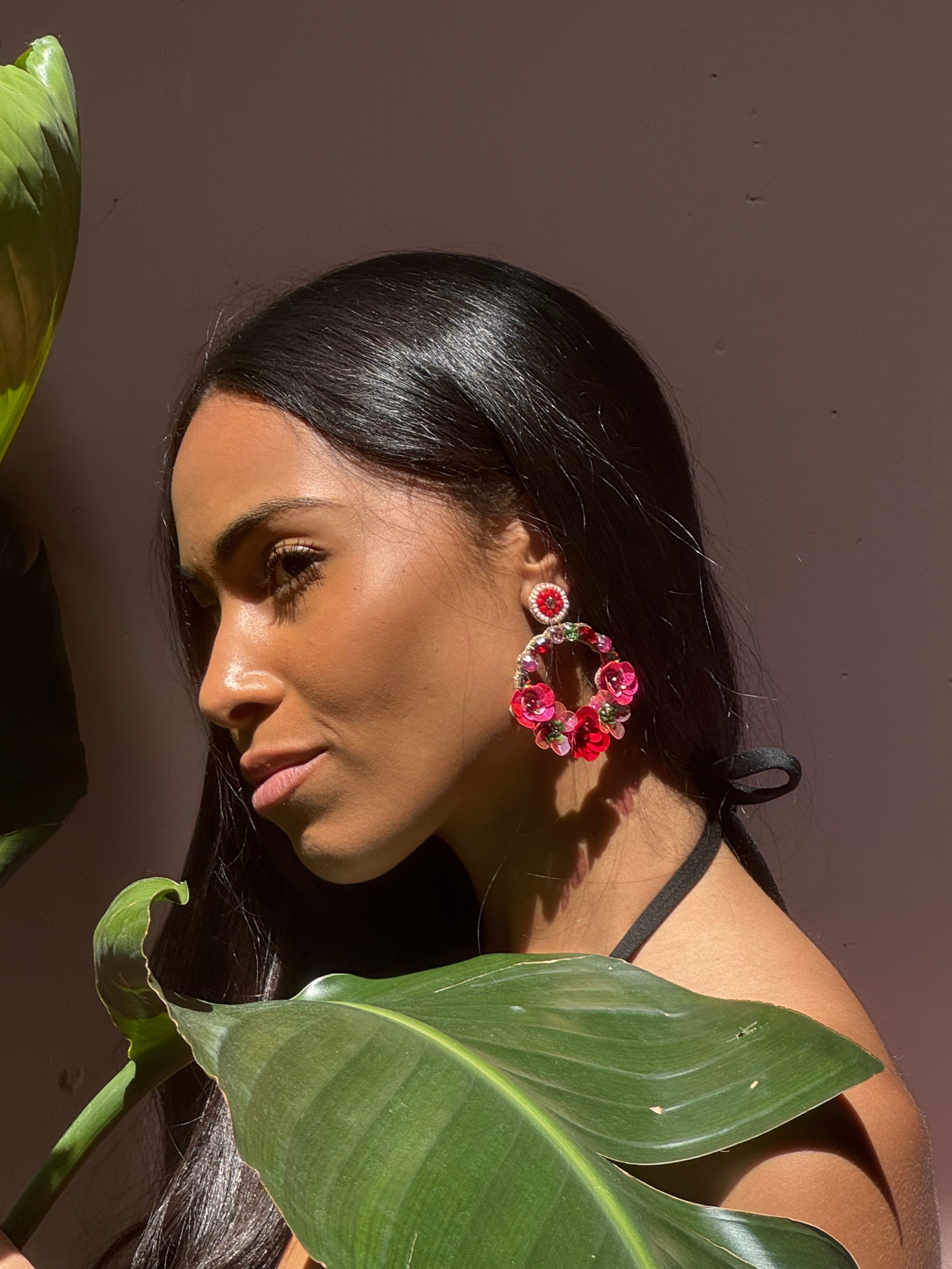 Cassiopeia embroidered earrings