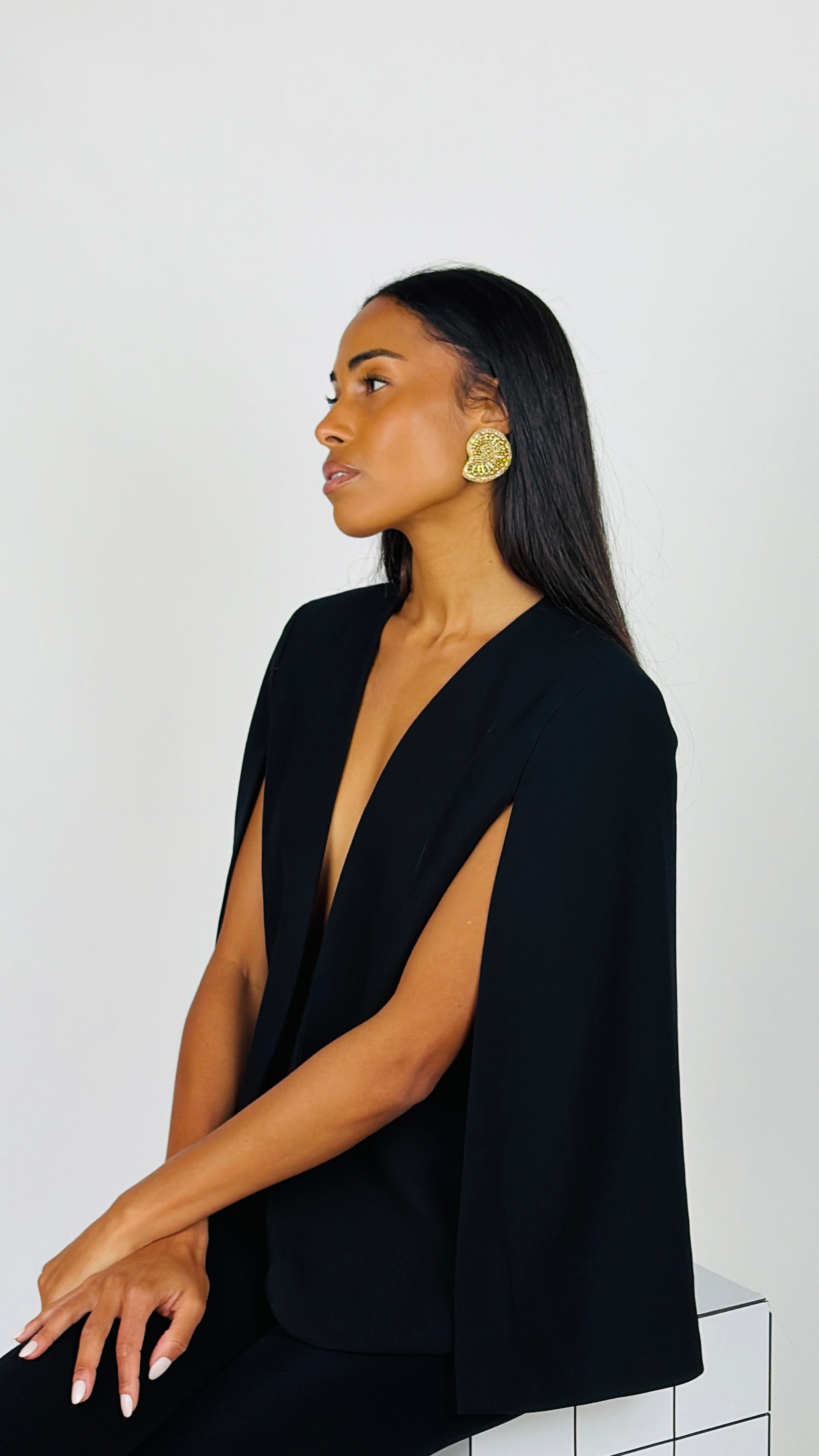 Boucles d'oreilles brodées Perlées Nautilia