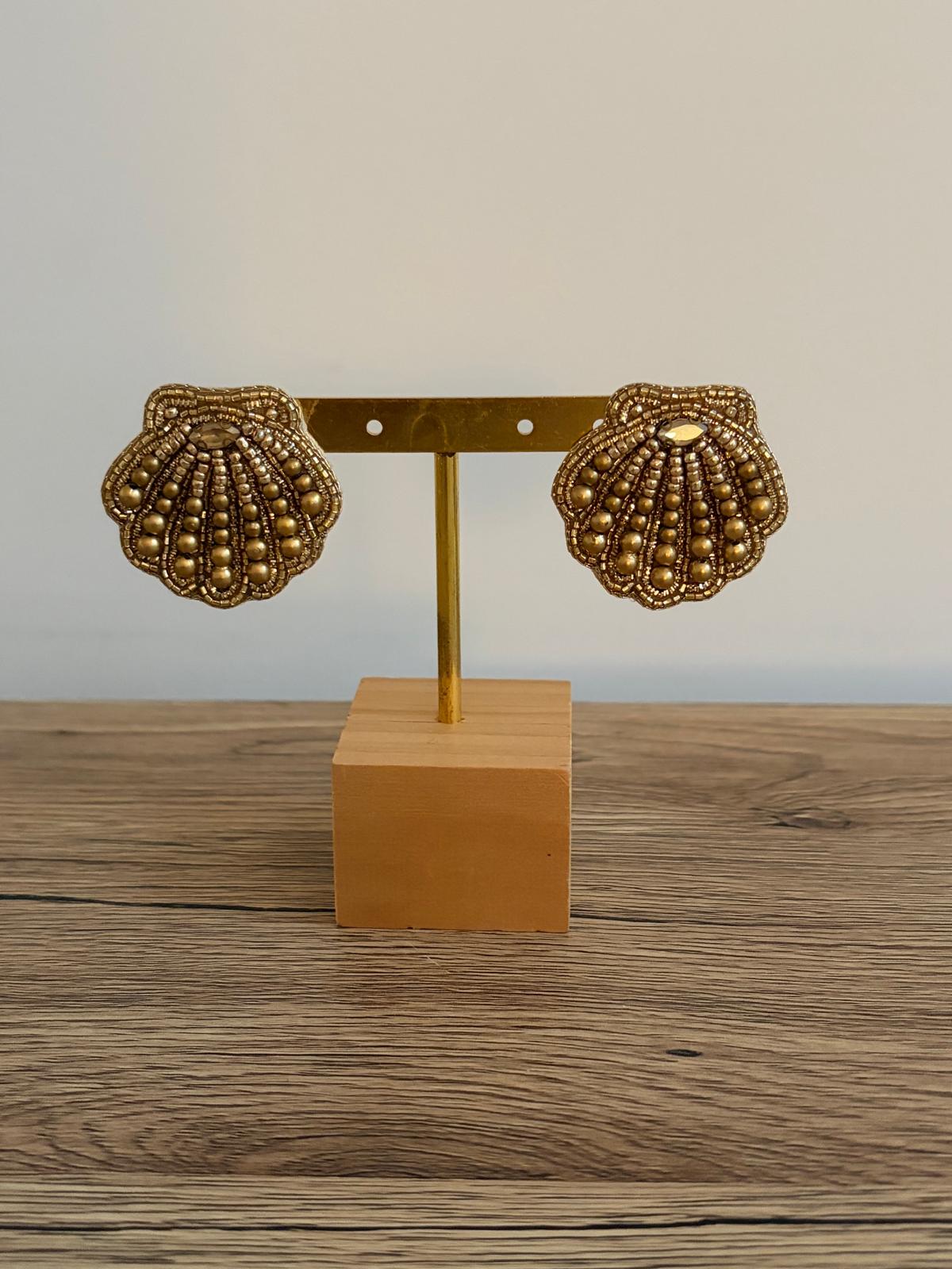 Boucles d'oreilles brodées Perlées Sonia