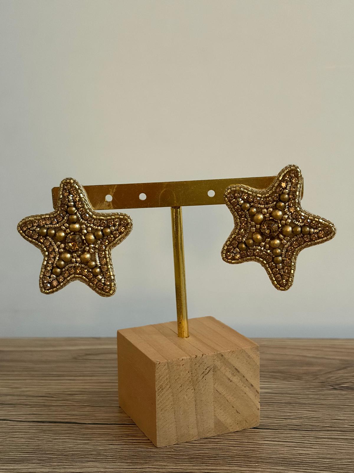 Boucles d'oreilles brodées Perlées Stella