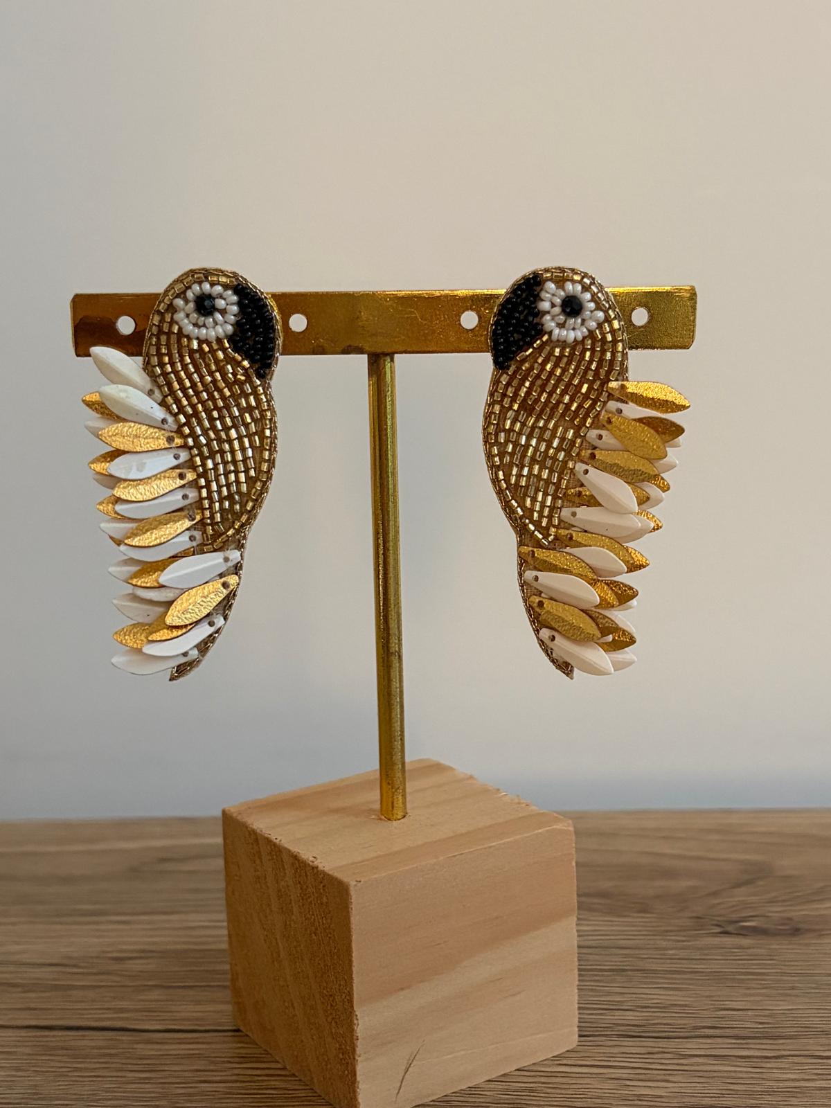 Cassiopeia embroidered earrings