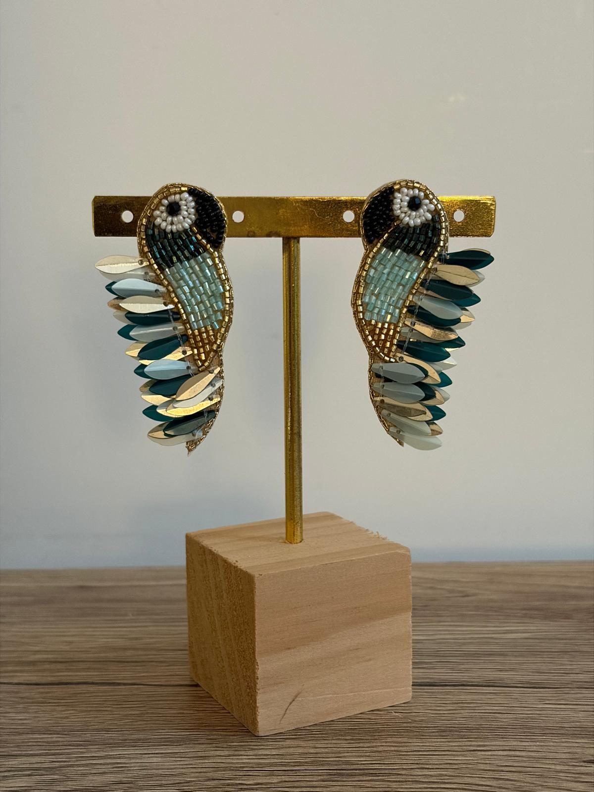 Cassiopeia embroidered earrings