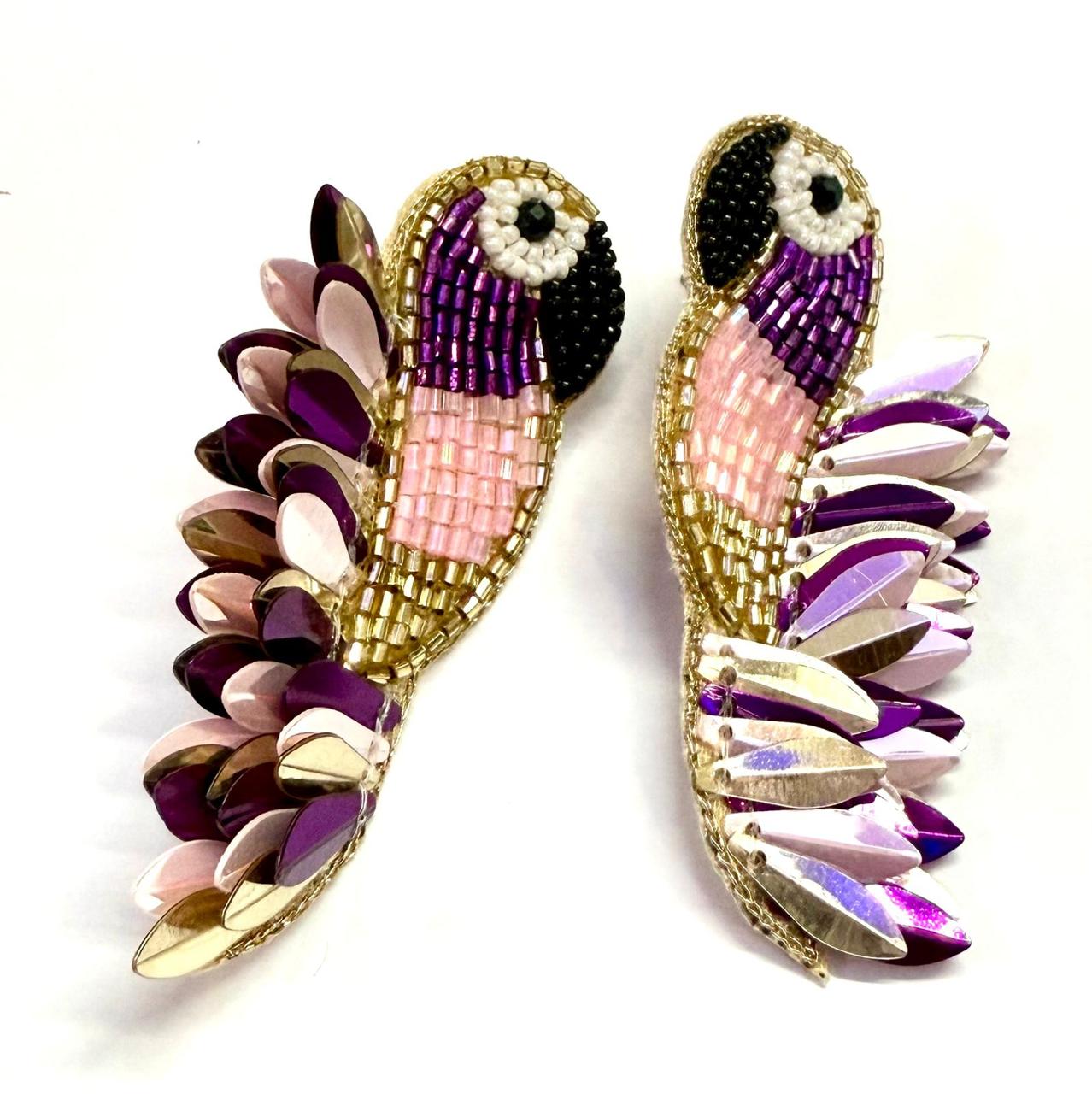 Cassiopeia embroidered earrings