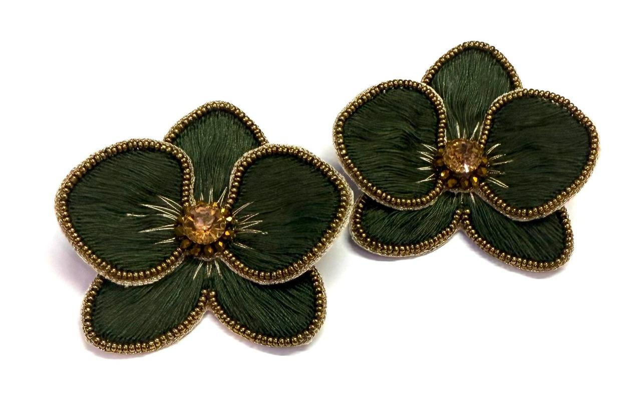 Boucles d'oreilles brodées Perlées ALMA