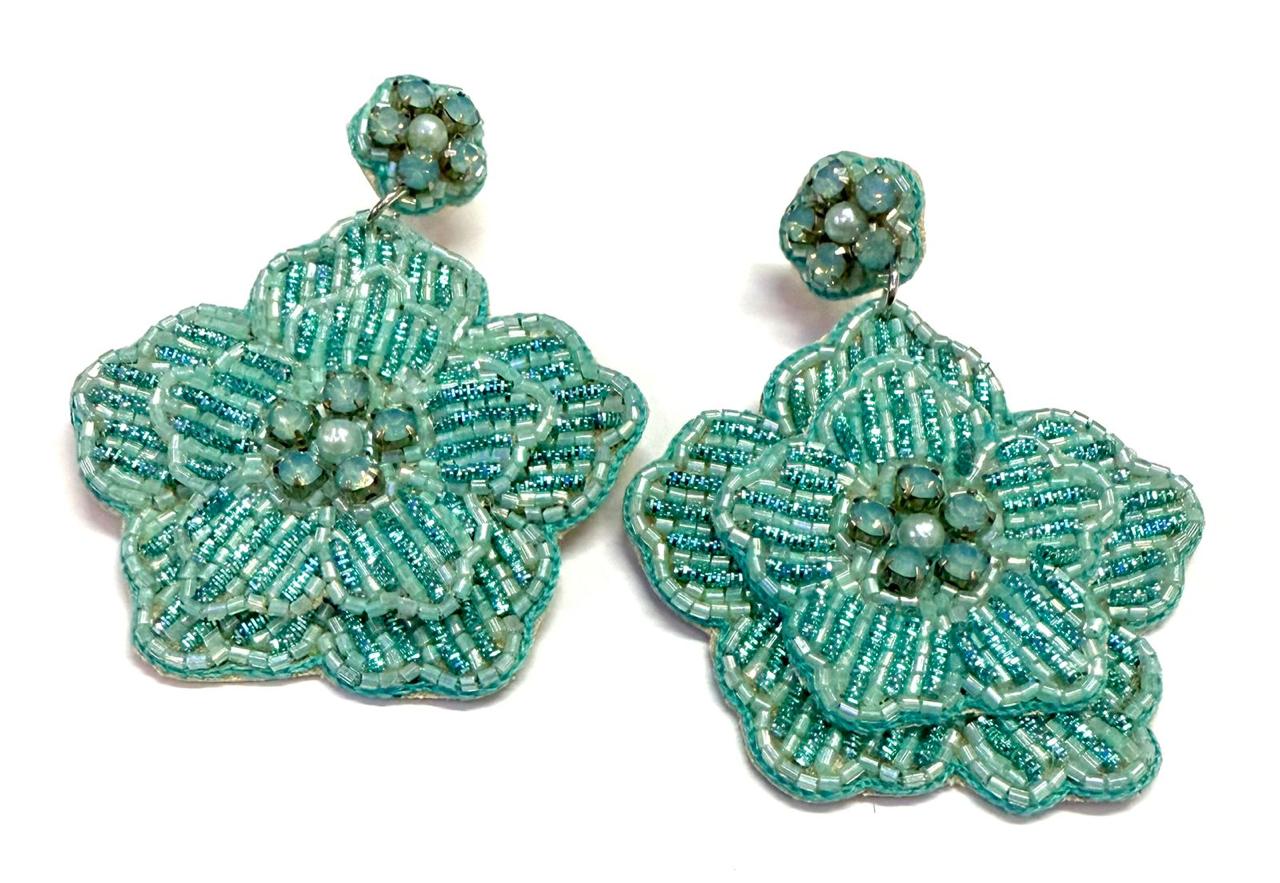 Cassiopeia embroidered earrings