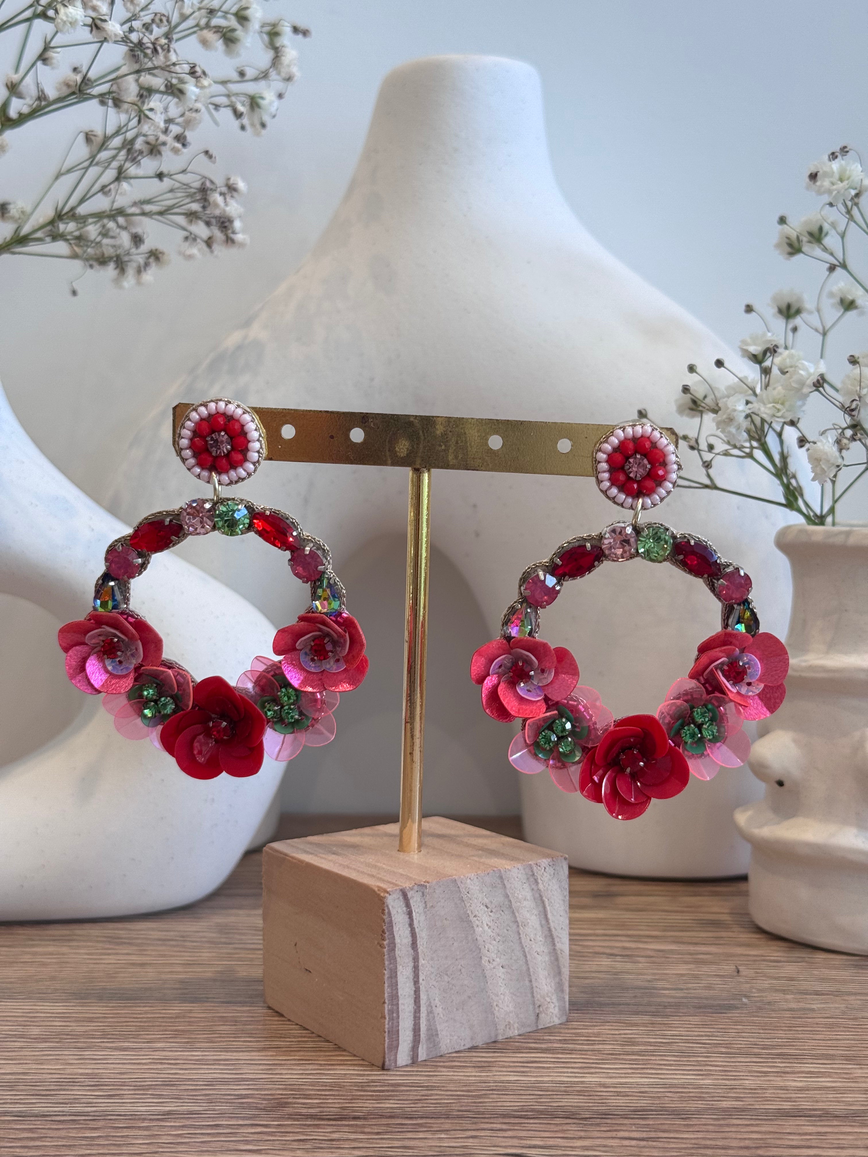 Cassiopeia embroidered earrings