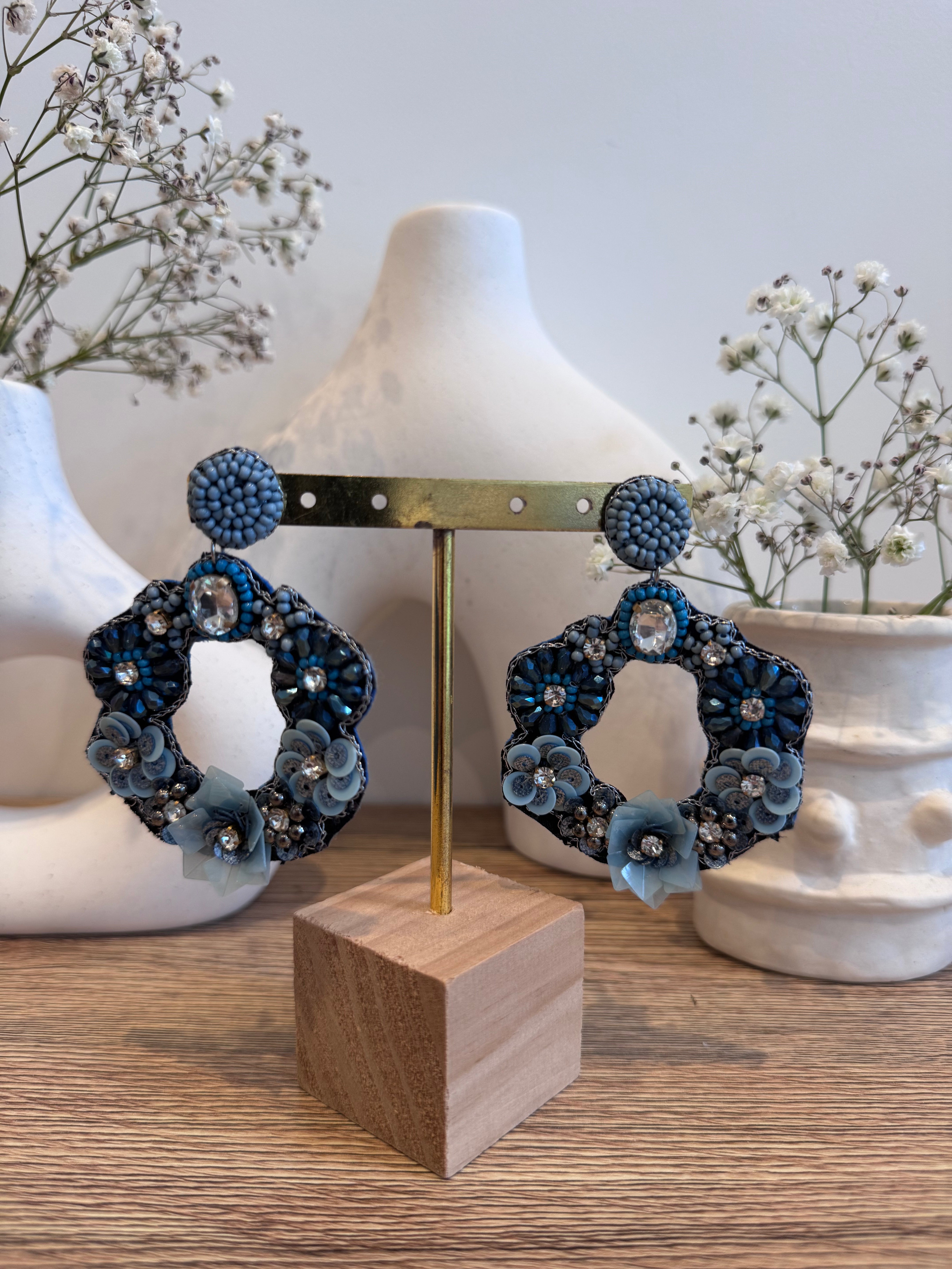 Cassiopeia embroidered earrings