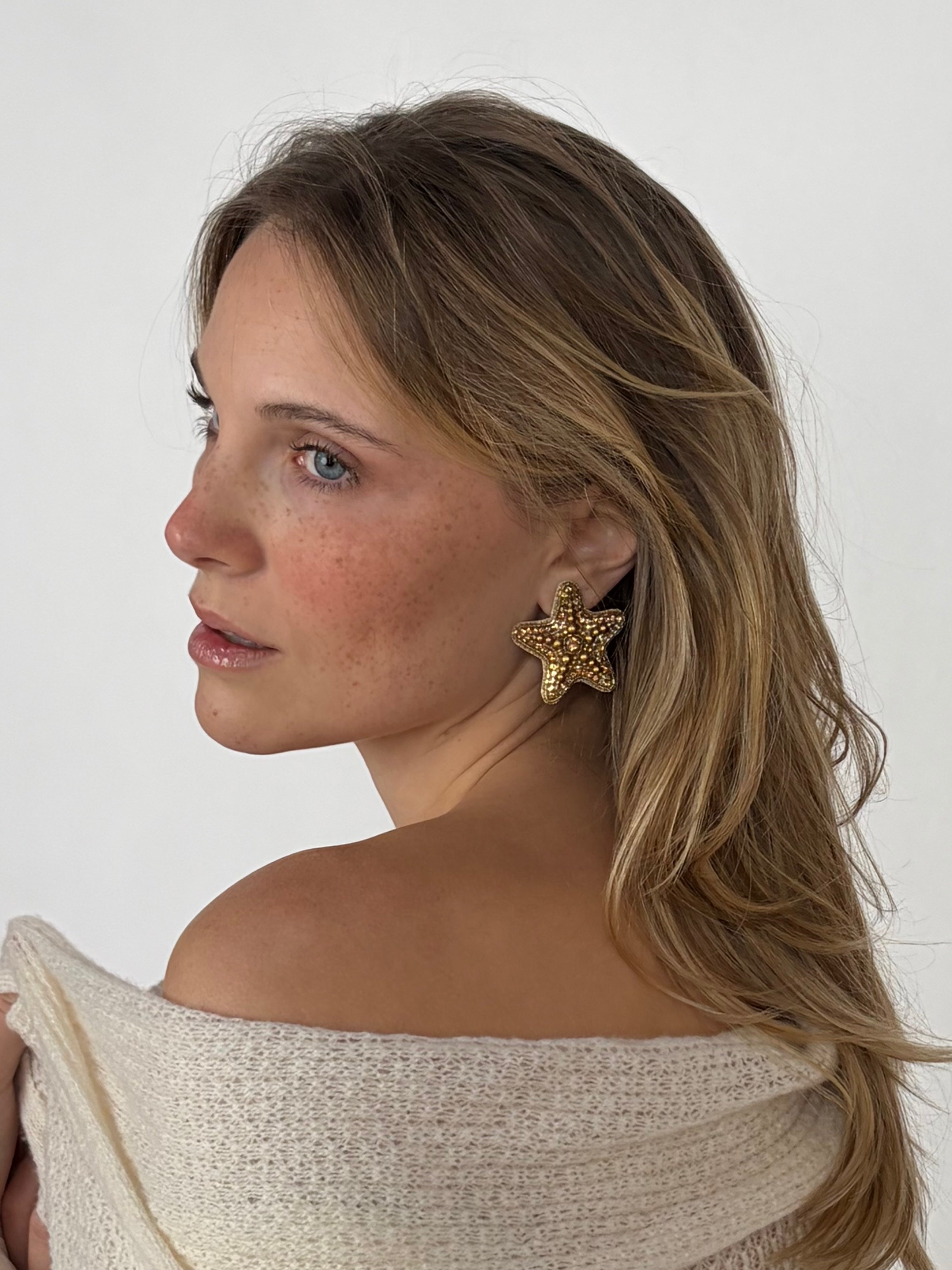 Cassiopeia embroidered earrings