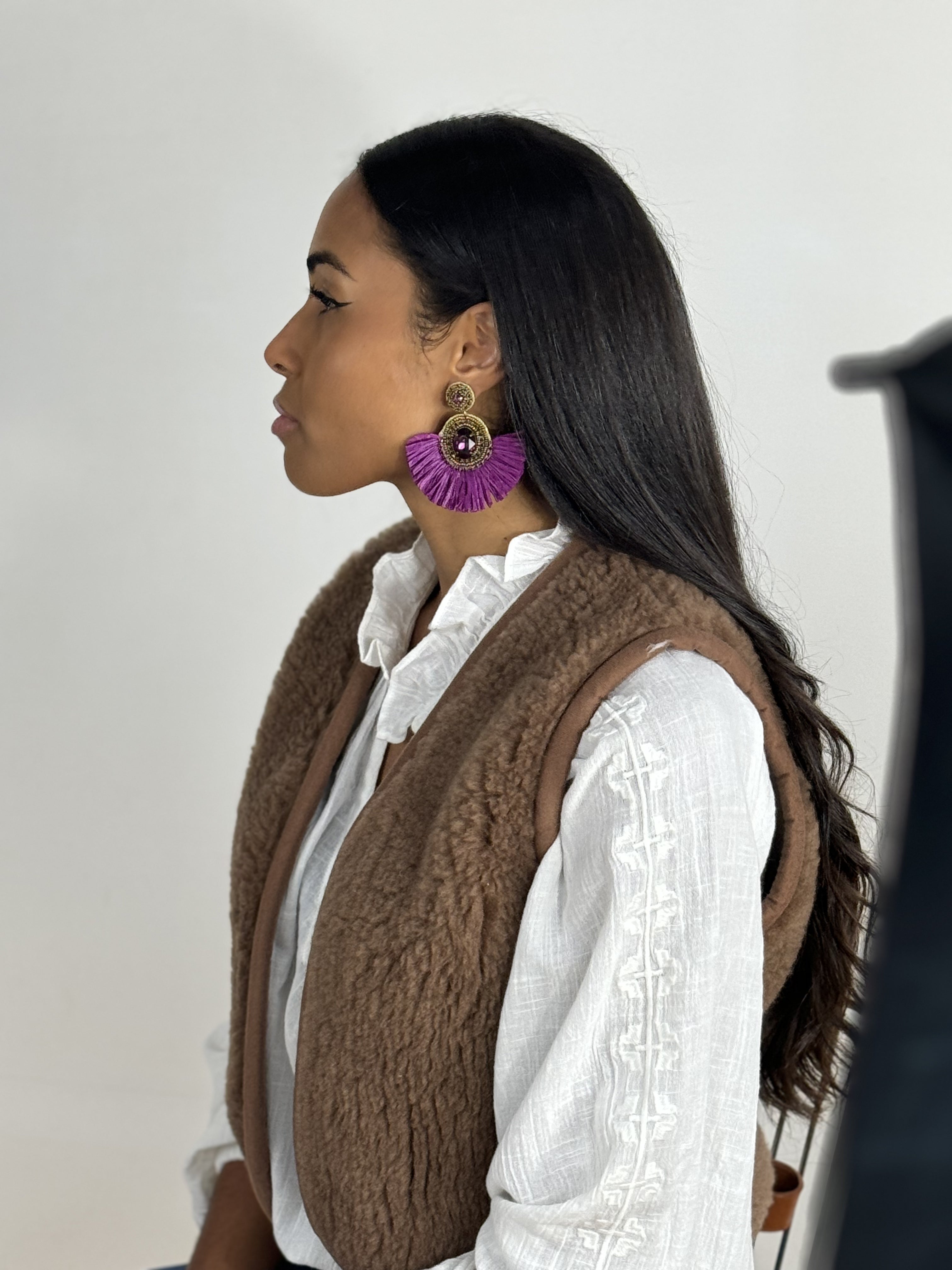 Boucles d'oreilles brodées Perlées Nour