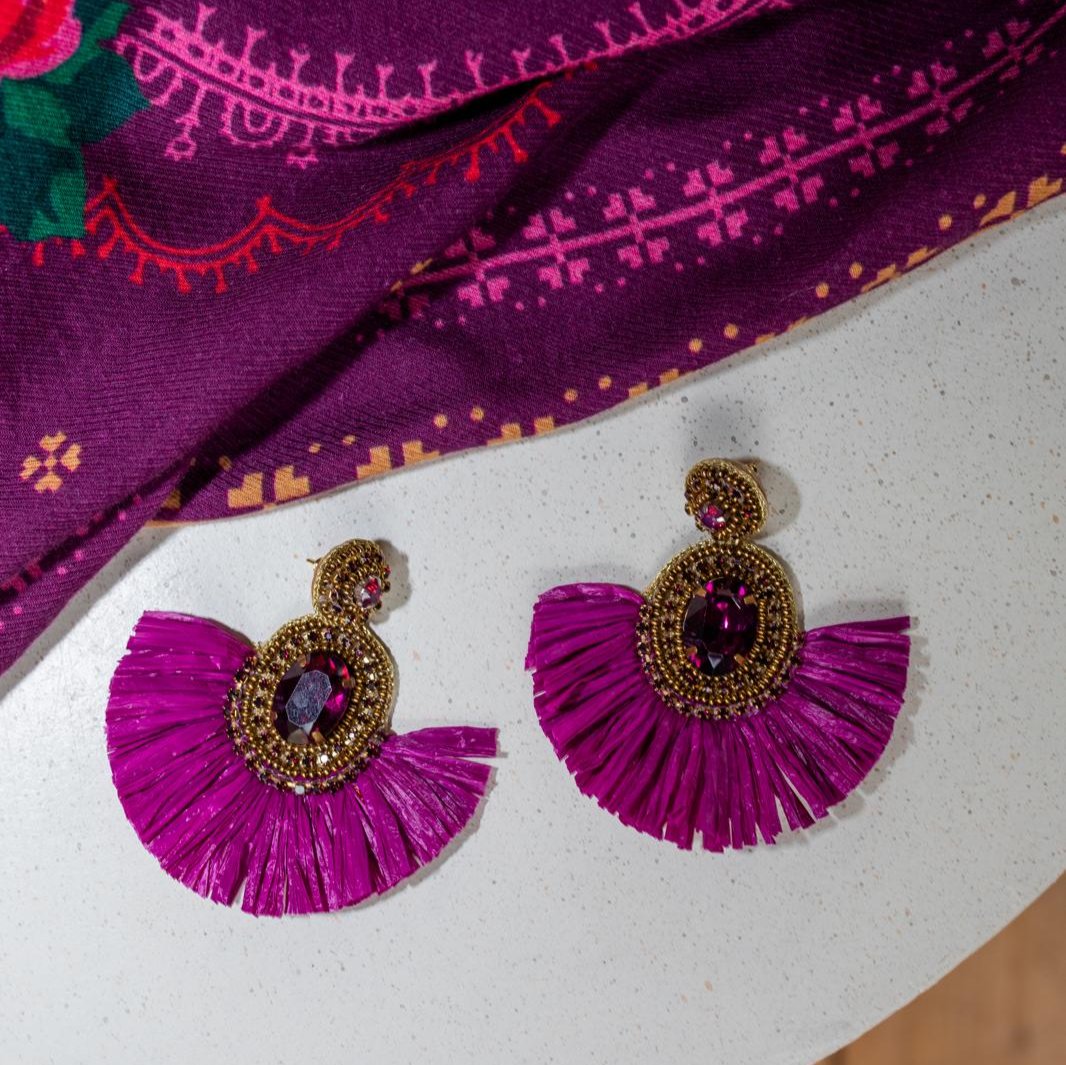 Boucles d'oreilles brodées Perlées Nour