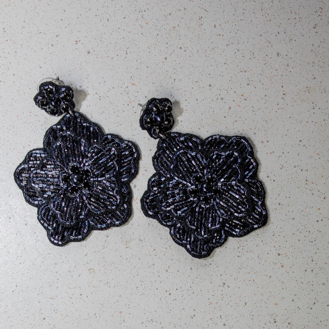 Boucles d'oreilles brodées Perlées Divya