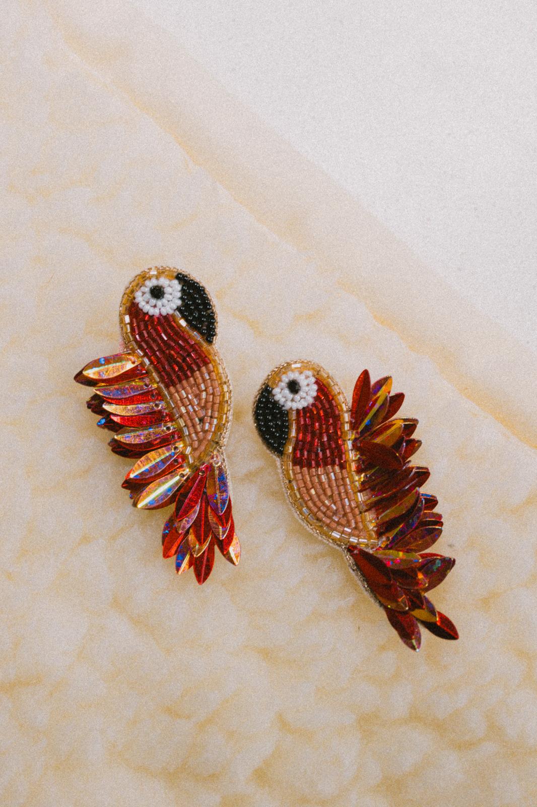 Cassiopeia embroidered earrings