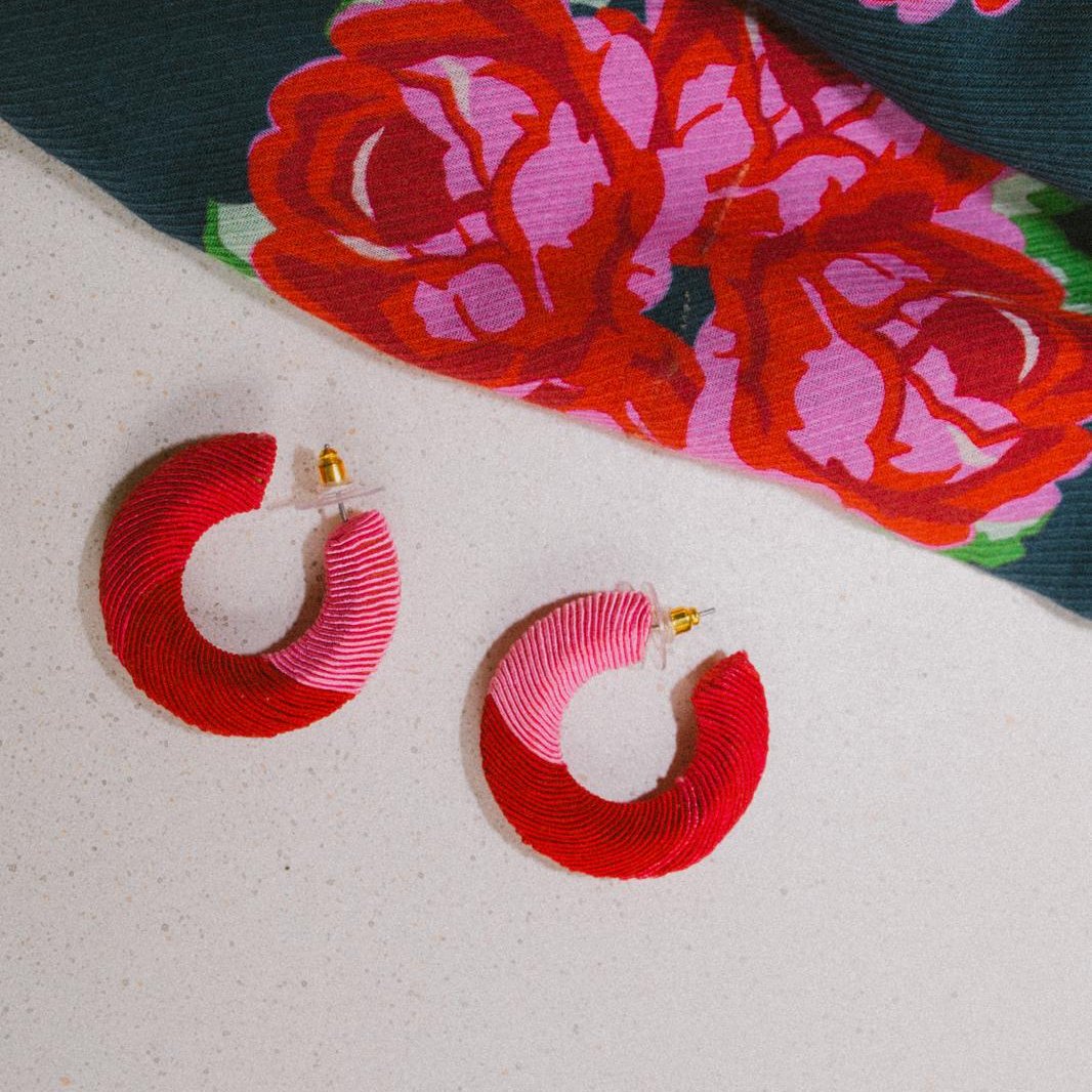 Boucles d'oreilles brodées Perlées Claudia