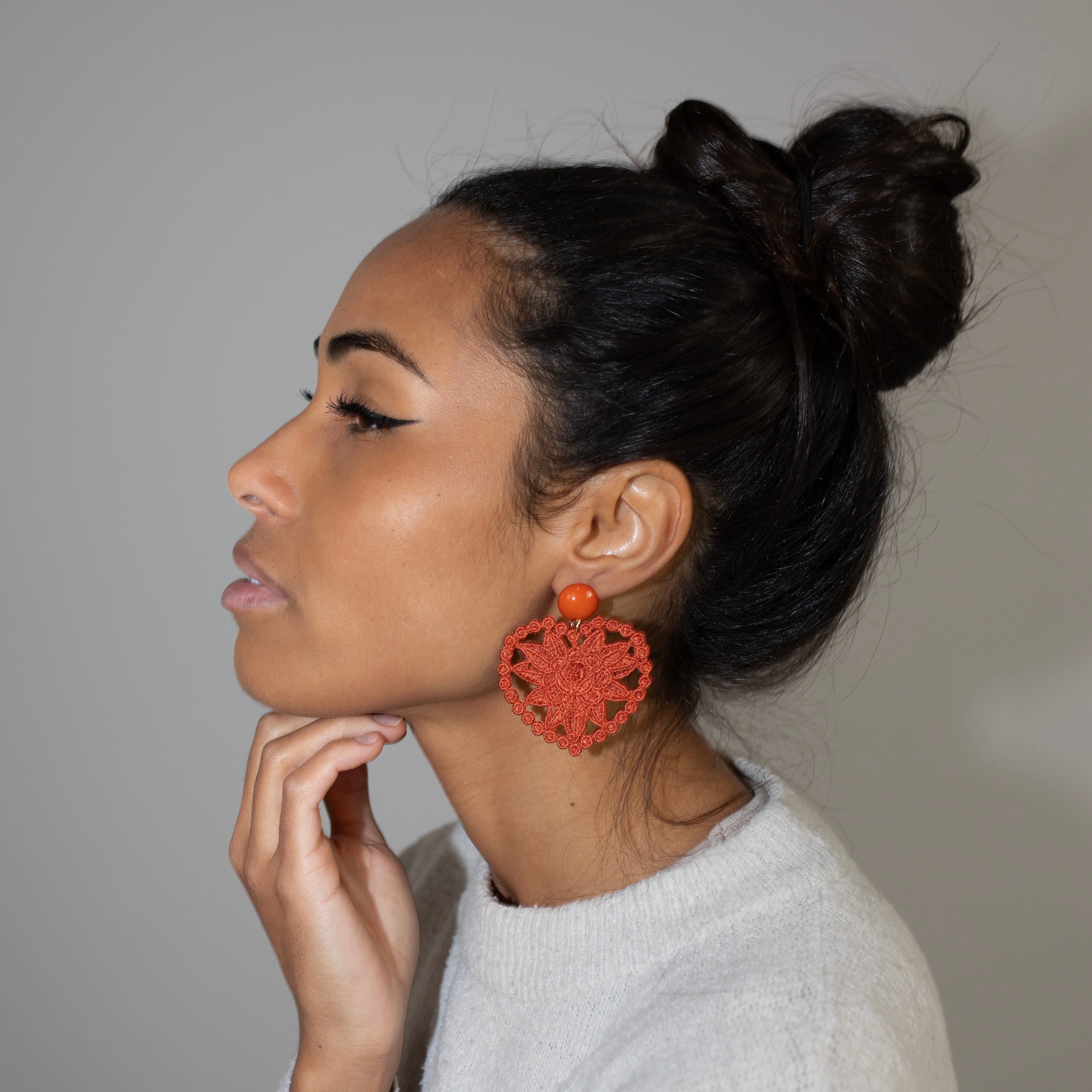 Boucles d'oreilles brodées ELENA