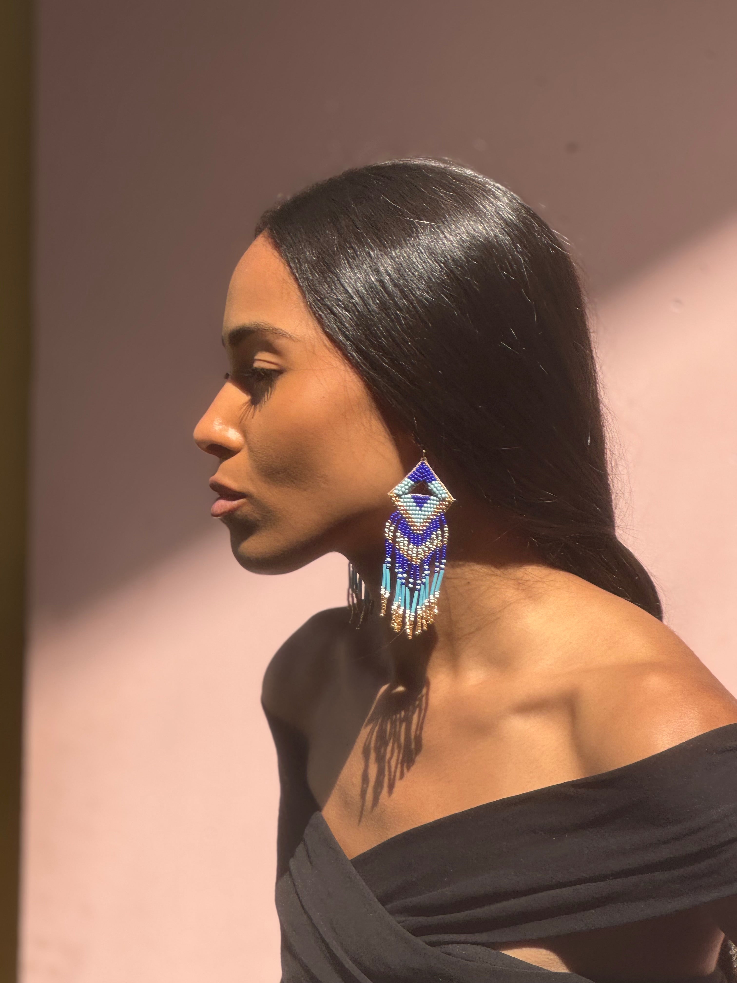 Boucles d'oreilles brodées Perlées ELISE