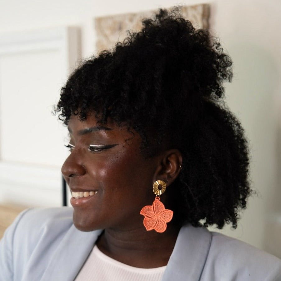 Boucles d'oreilles brodées Soléa