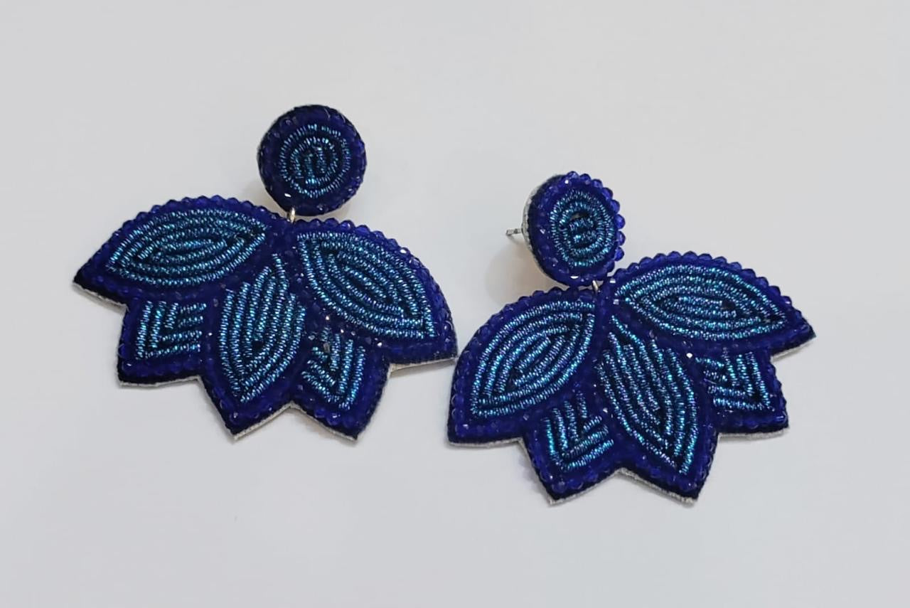 Boucles d'oreilles brodées Perlées Joséphine