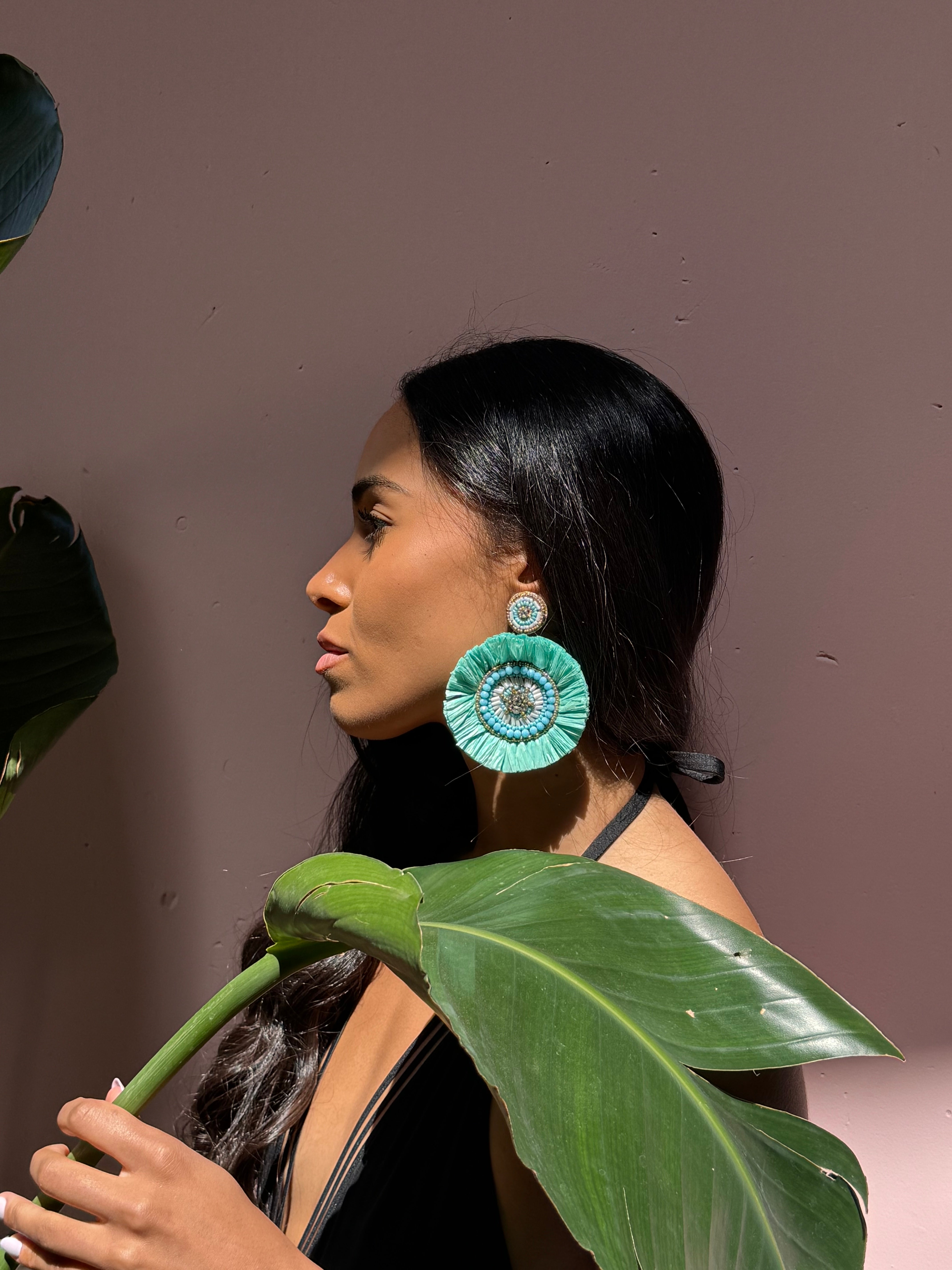 Boucles d'oreilles brodées Perlées THEA