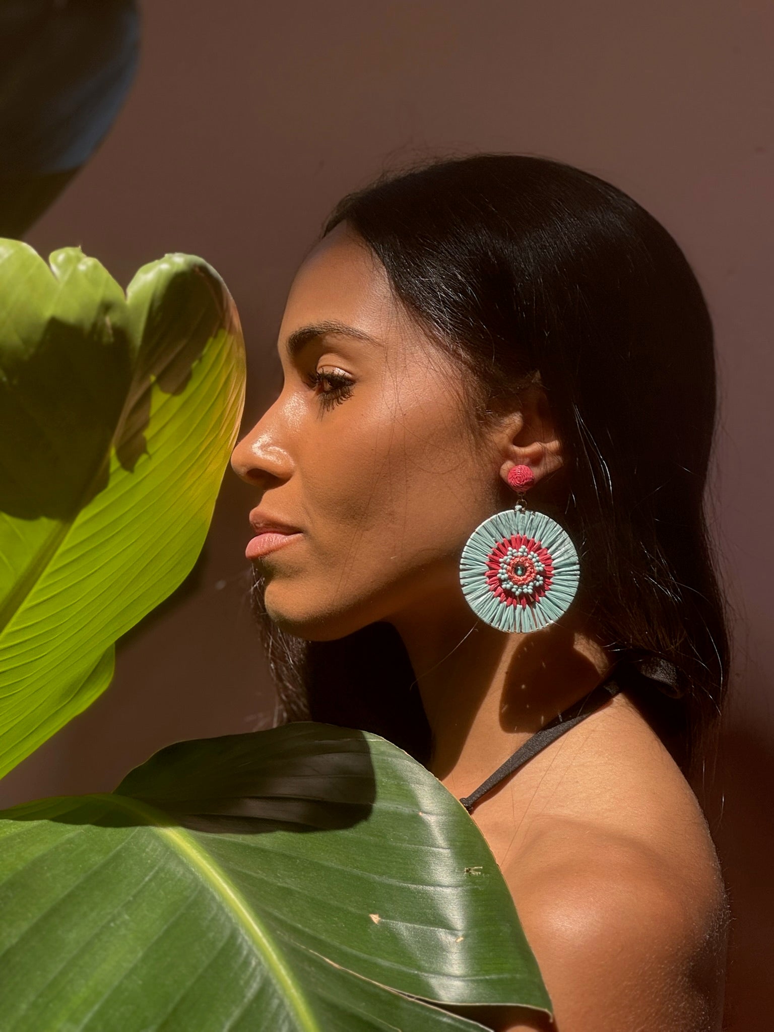 Boucles d'oreilles brodées Perlées ROMANE