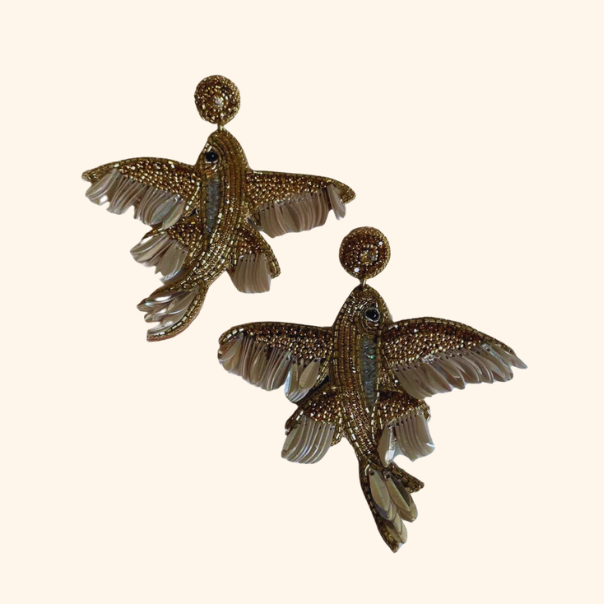 Cassiopeia embroidered earrings