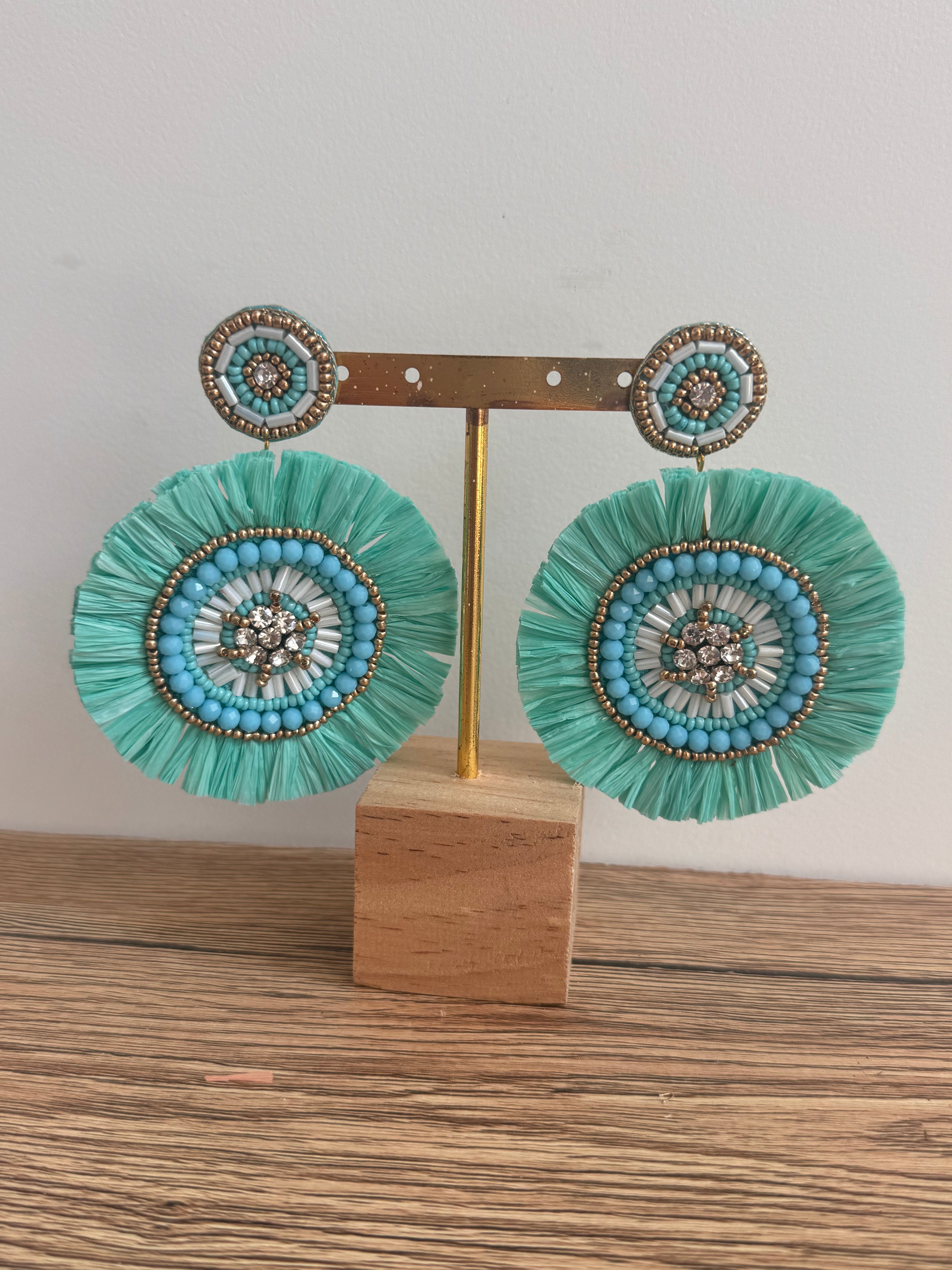 Boucles d'oreilles brodées Perlées THEA