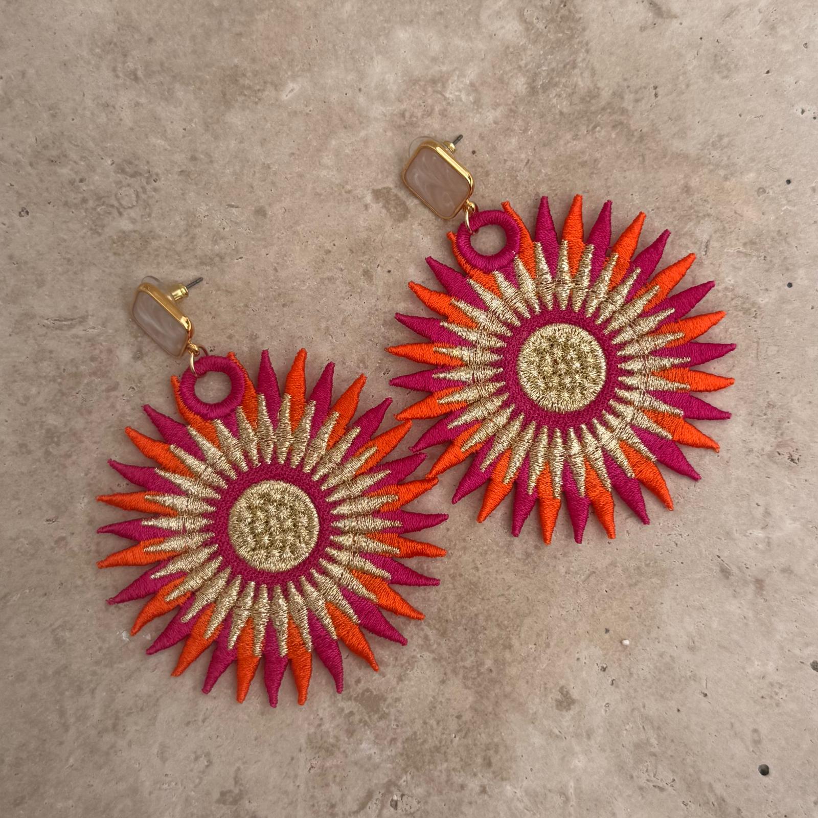 Boucles d’oreilles brodées« Rozanna »