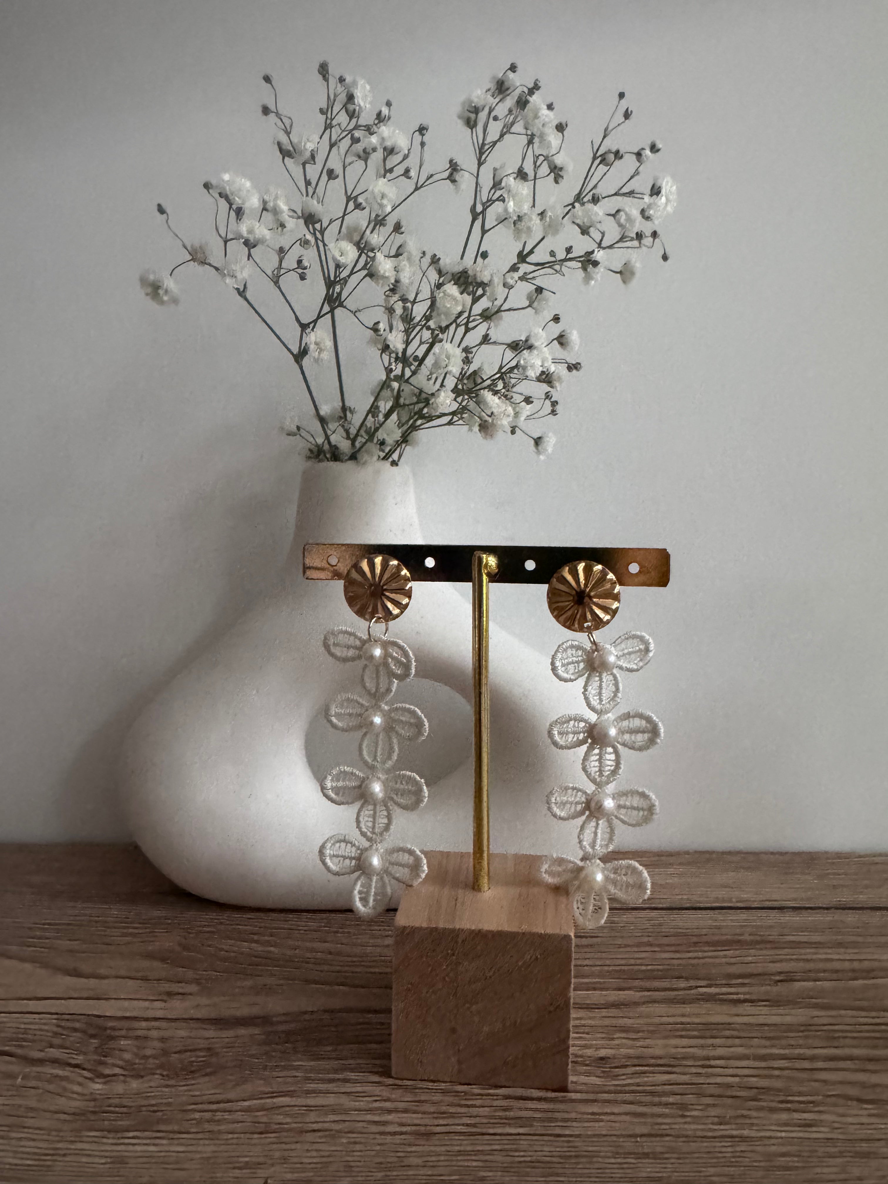 Boucles d'oreilles brodées : ANAÉ