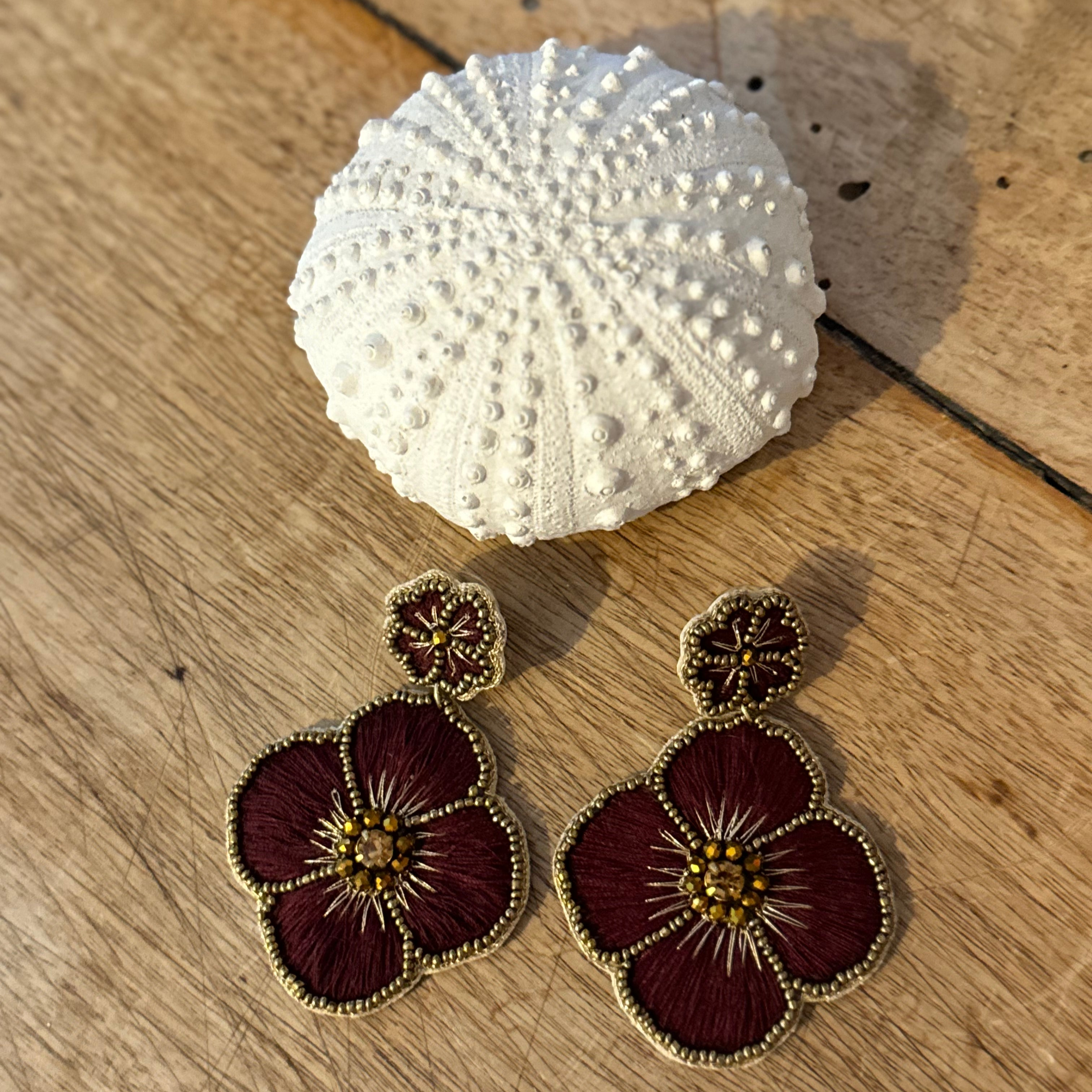 Cassiopeia embroidered earrings