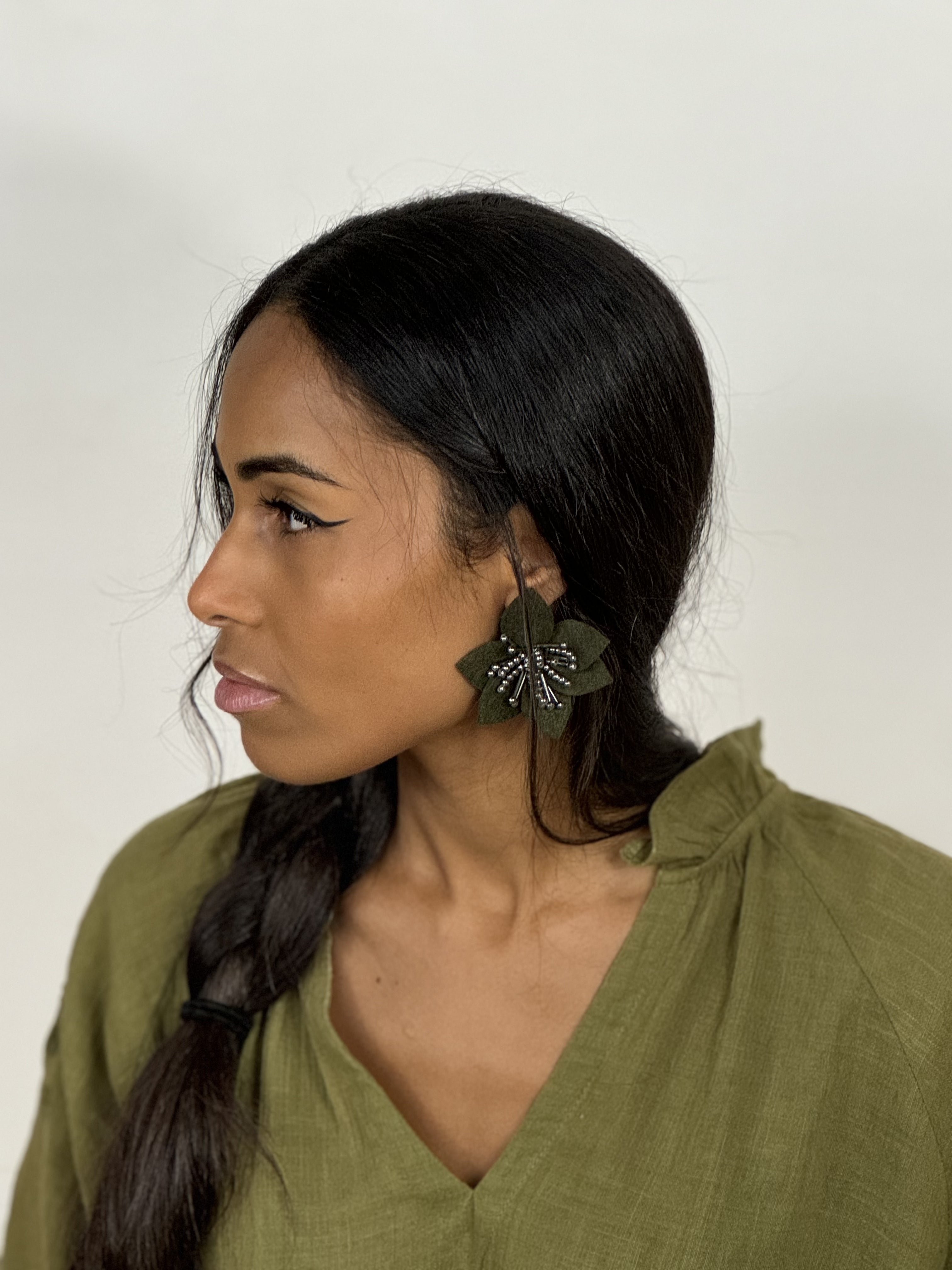 Boucles d'oreilles brodées Perlées Aimée