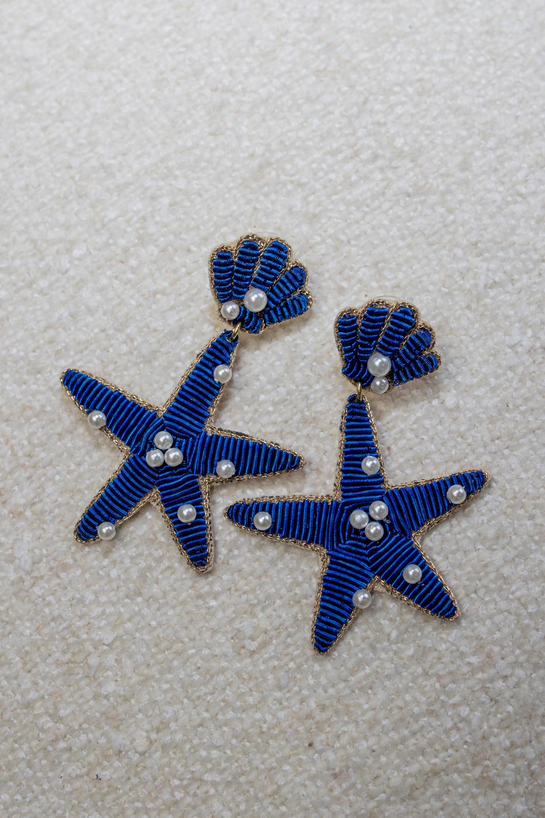 Boucles d'oreilles brodées Perlées Stella