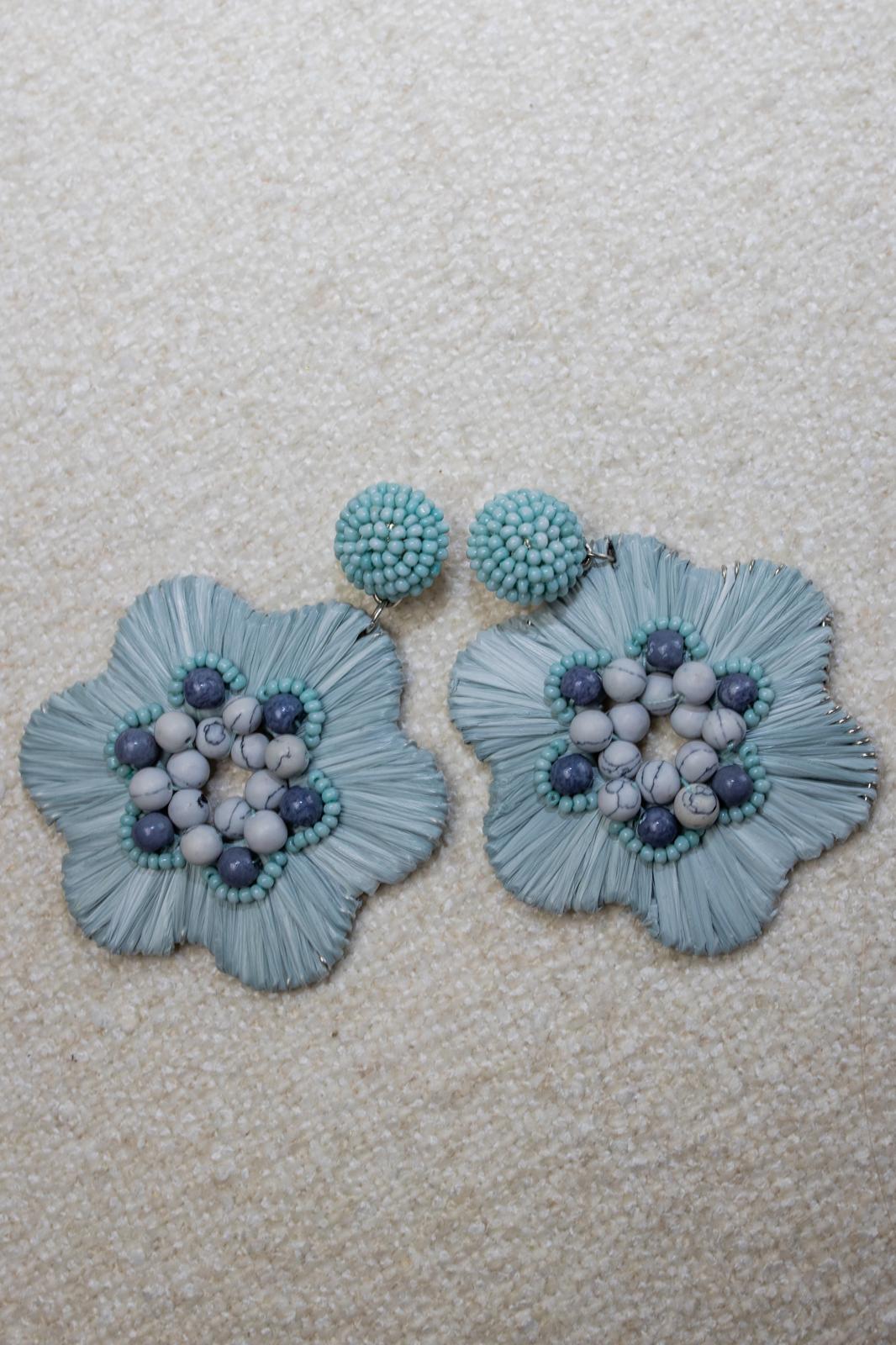 Boucles d'oreilles brodées Perlées Flora
