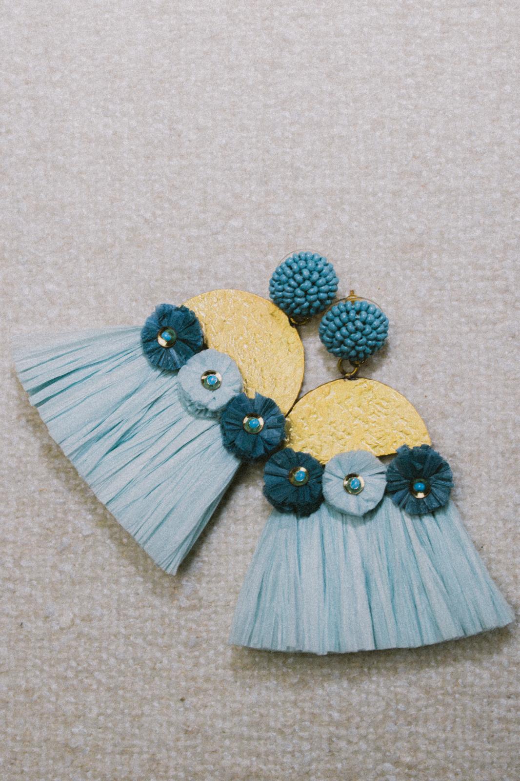 Boucles d'oreilles brodées Perlées Flavie