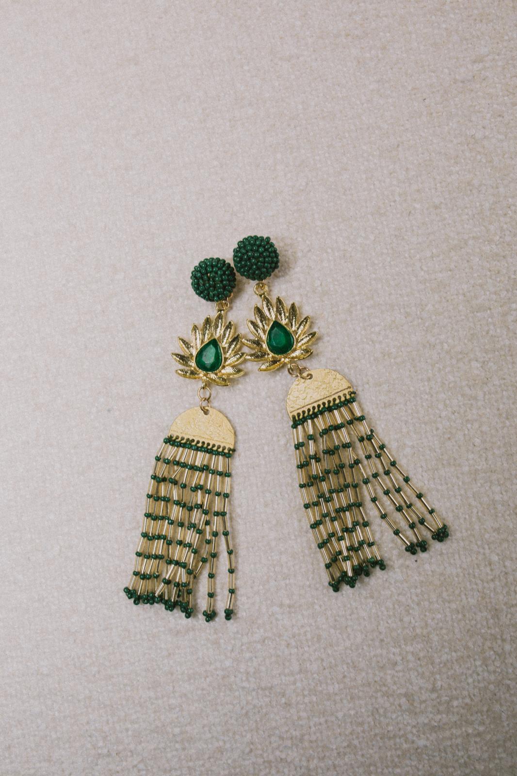 Boucles d'oreilles brodées Perlées Danaé