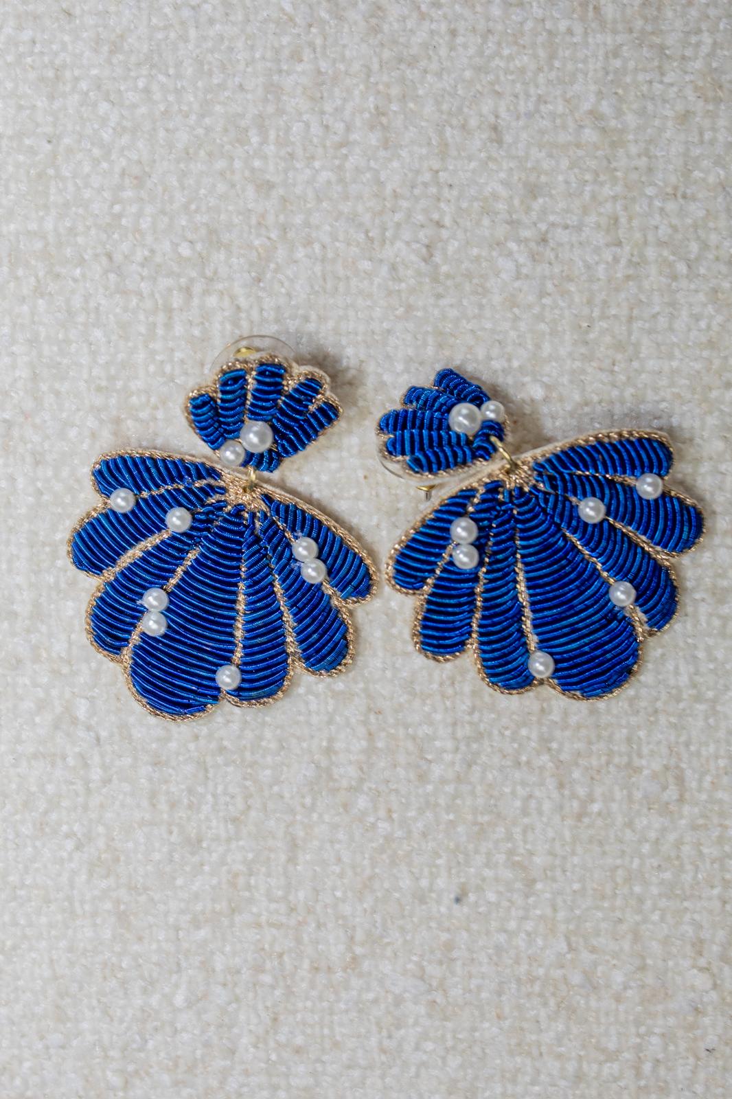 Boucles d'oreilles brodées Perlées Sonia