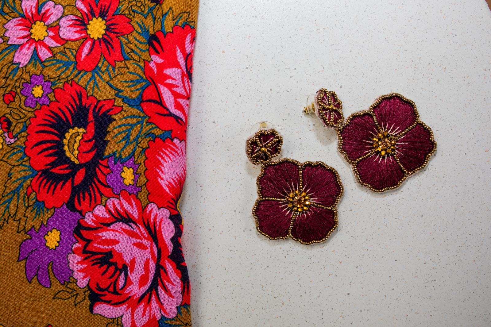 Cassiopeia embroidered earrings