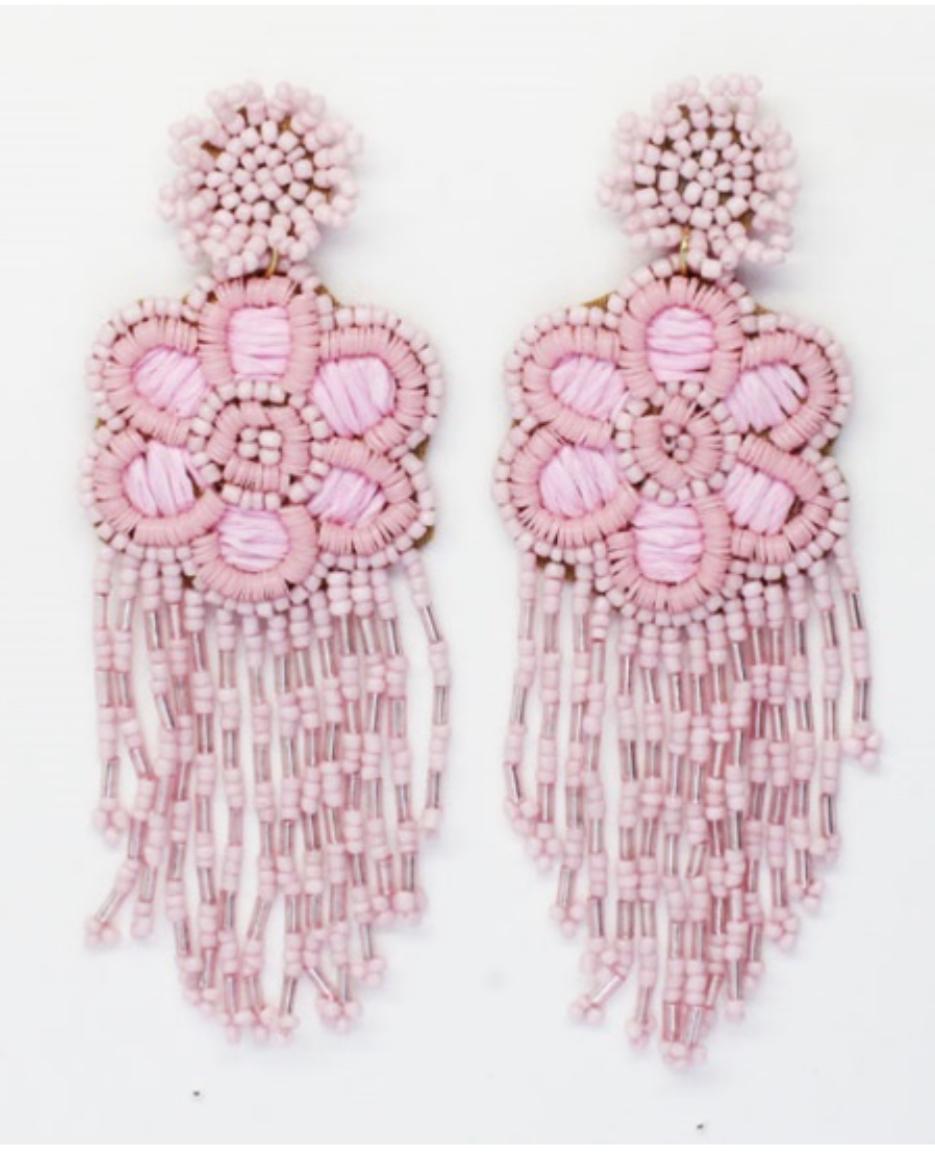 Boucles d'oreilles brodées Perlées ROSY