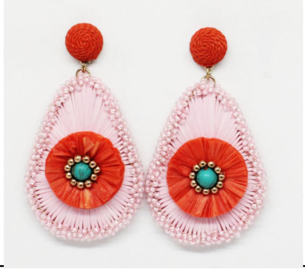 Boucles d'oreilles brodées Perlées EMMA
