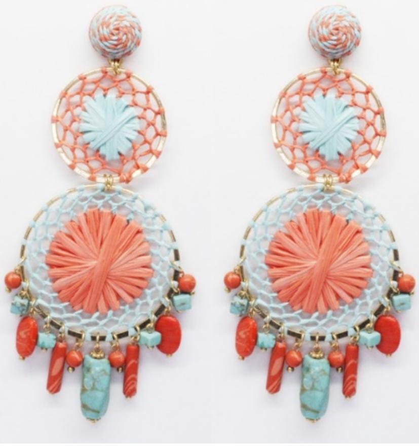 Boucles d'oreilles brodées Perlées CALISTA