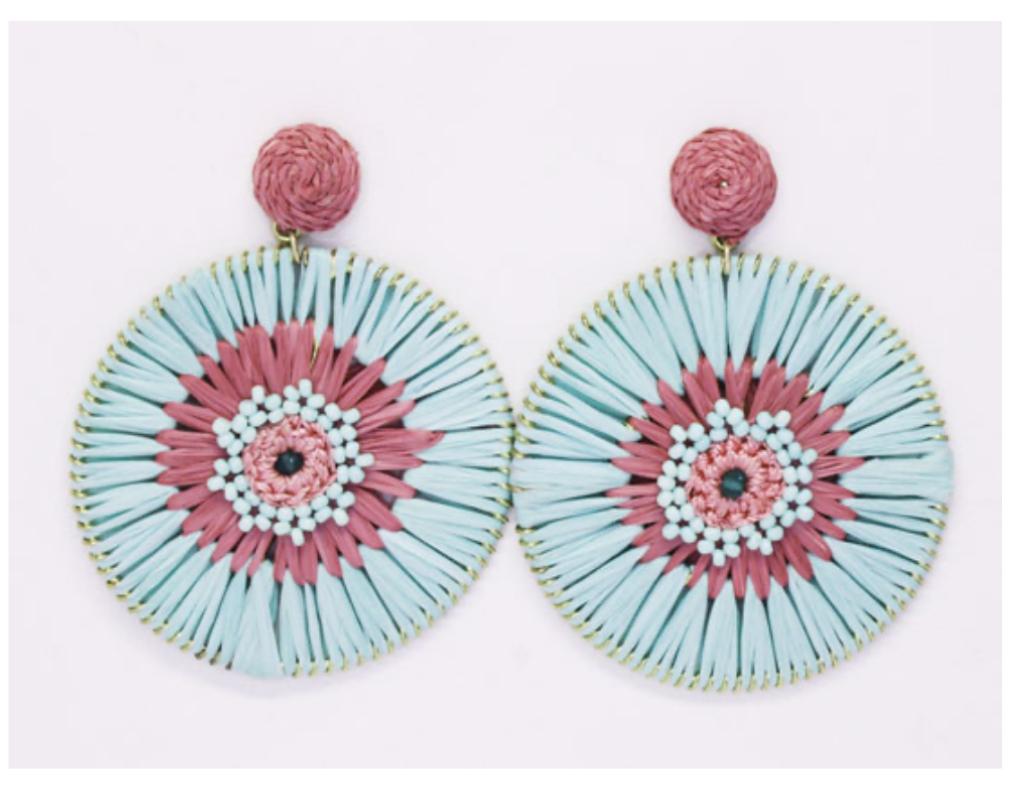 Boucles d'oreilles brodées Perlées ROMANE