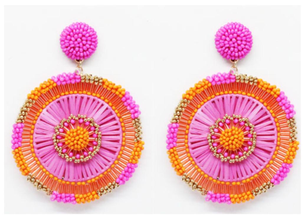 Boucles d'oreilles brodées Perlées CLEMENCE