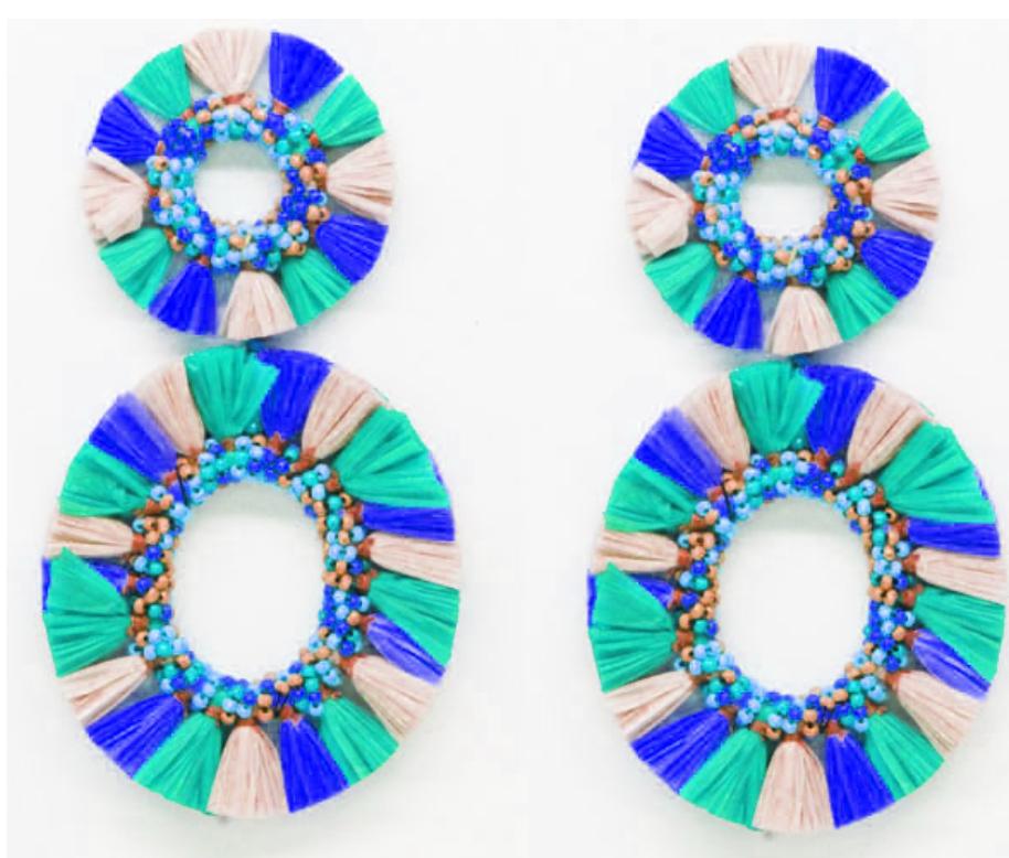 Boucles d'oreilles brodées Perlées ORIANE