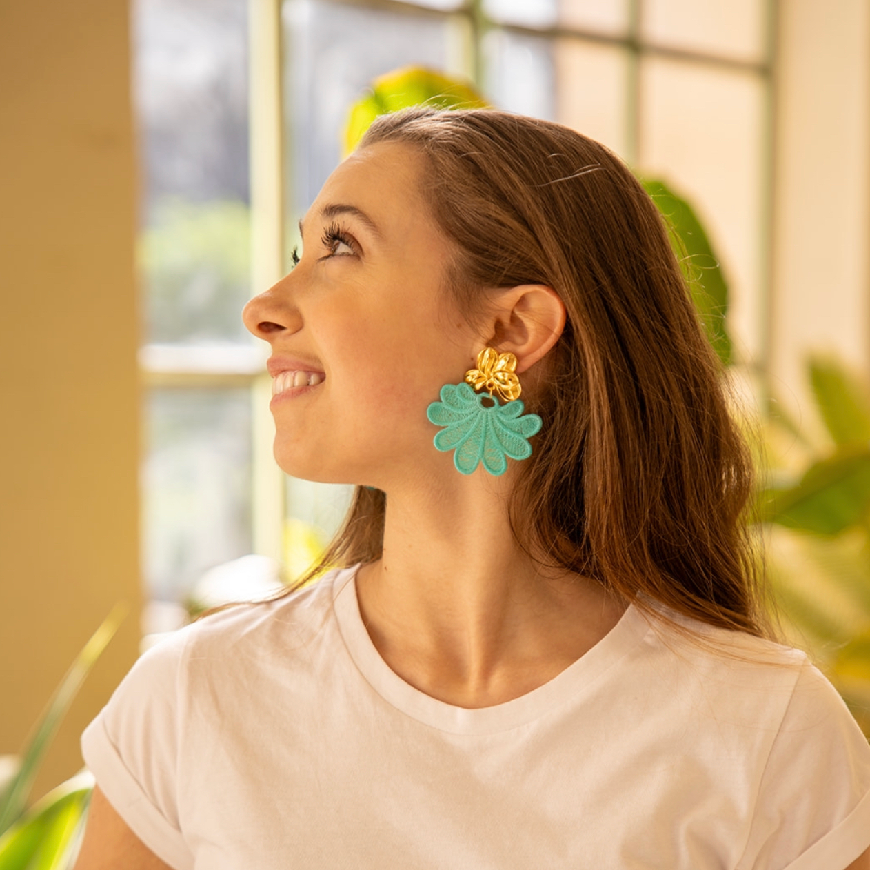 Boucles d'oreilles brodées personnalisées