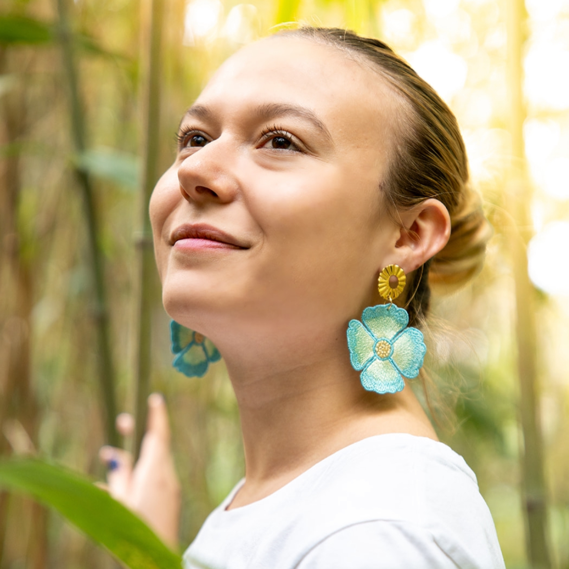 Boucles d'oreilles brodées personnalisées