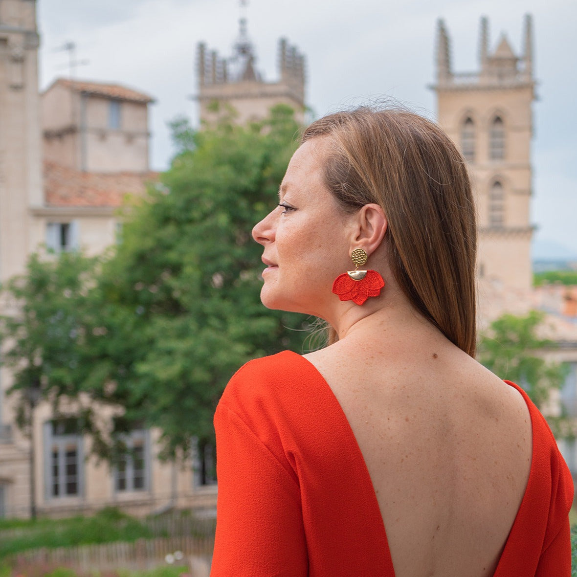 Joséphine embroidered earrings
